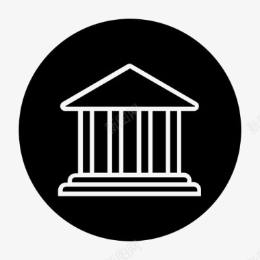 银行建筑文化图标图标