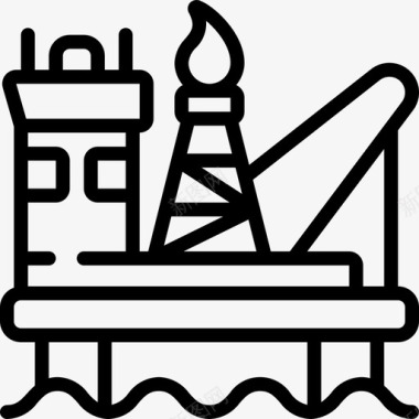 石油钻机石油和天然气7线性图标图标