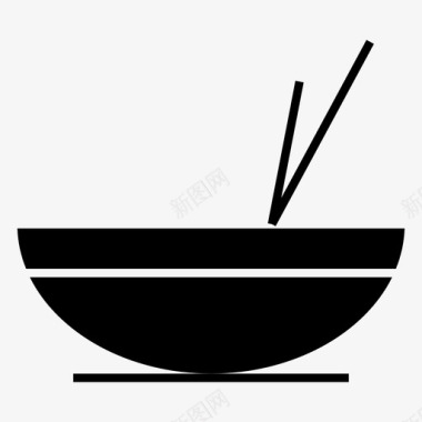 米饭餐厅深色图标图标