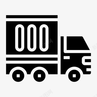 送货卡车物流和送货13填充图标图标