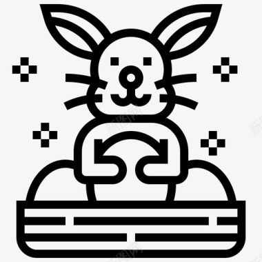 兔子复活节50直系图标图标