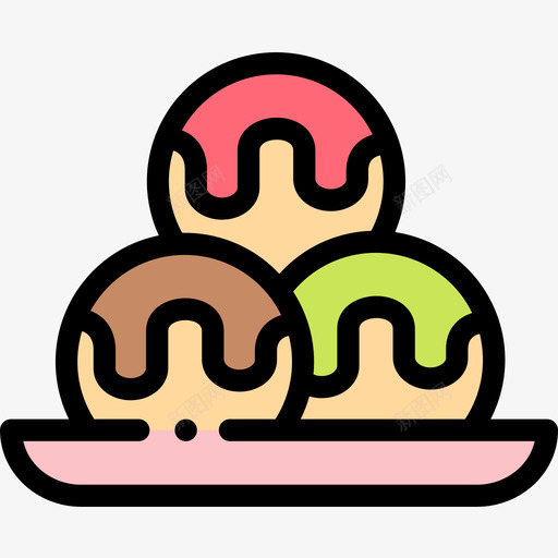 迷你甜甜圈面包房94线性颜色图标svg_新图网 https://ixintu.com 甜甜圈 线性 迷你 面包房 颜色