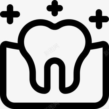 牙齿健康15线性图标图标