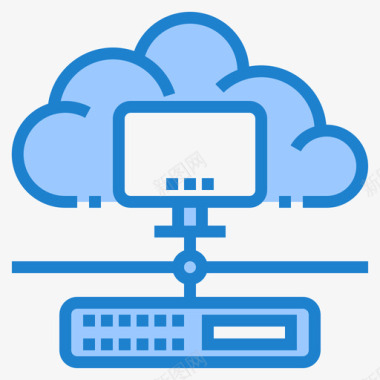 云网络计算机和网络2蓝色图标图标