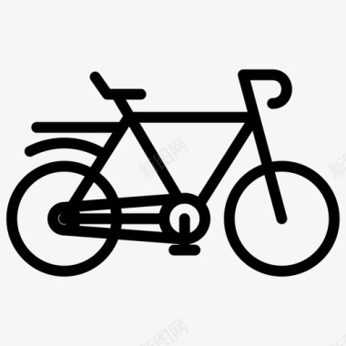 自行车健身娱乐图标加粗线条集209图标