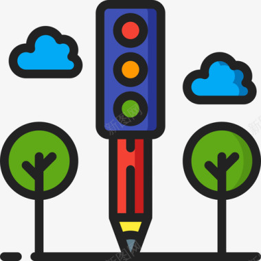 交通规划城镇规划2线形色彩图标图标