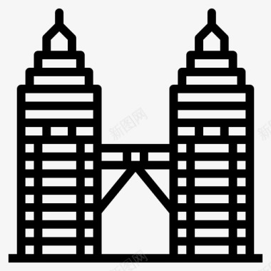 马来西亚吉隆坡马石油双子塔图标图标