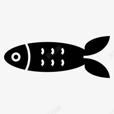 鱼餐厅深色图标图标