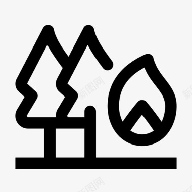 森林燃烧火灾图标图标