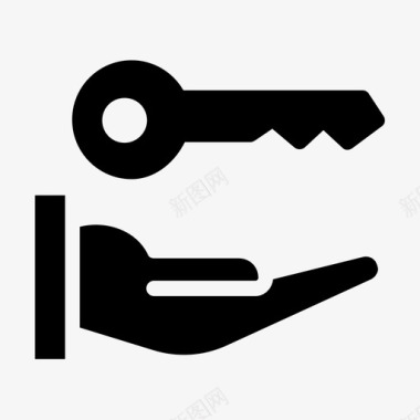 安全钥匙手锁图标图标