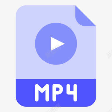 Mp4文件扩展名4扁平图标图标