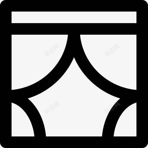 窗帘家居装饰62线性图标svg_新图网 https://ixintu.com 家居装饰 窗帘 线性