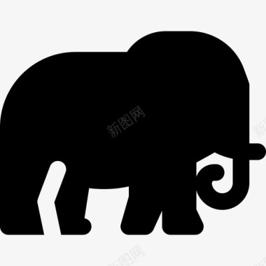 大象野生动物6填充图标图标