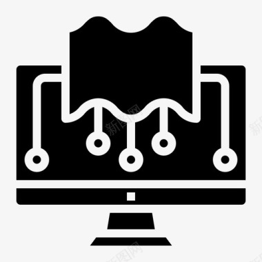 家庭作业连接数字化图标图标