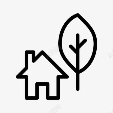 生态家园绿色房子图标图标