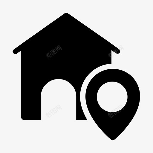 住宅位置建筑房屋图标svg_新图网 https://ixintu.com 位置 住宅 图示 地图 建筑 房屋 流线 物流