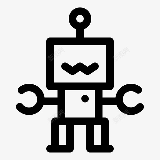 机器人可爱孩子图标svg_新图网 https://ixintu.com 可爱 婴儿 孩子 机器人 玩具 轮廓
