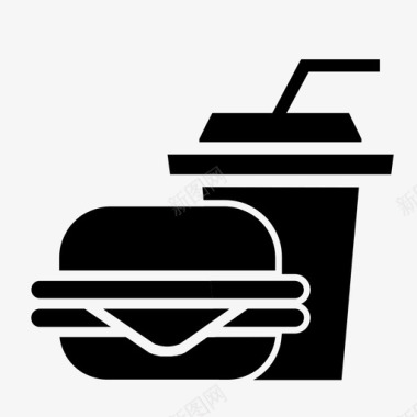 汉堡快餐软饮料图标图标