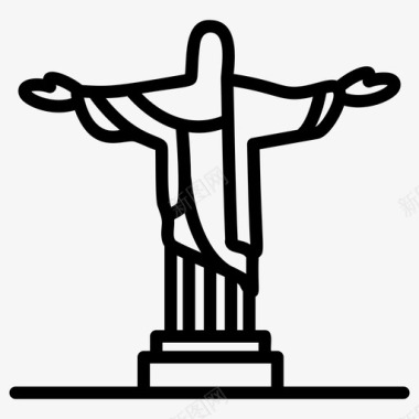 救世主基督巴西地标巴西纪念碑图标图标