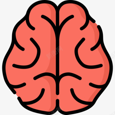 大脑人体5线颜色图标图标