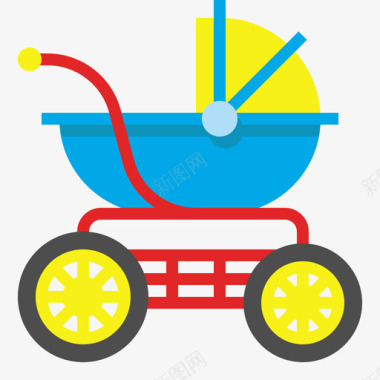 婴儿推车儿童玩具2扁平图标图标