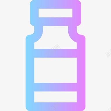 瓶装夏季食品和饮料梯度图标图标
