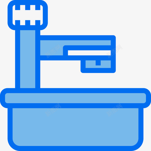 水槽家具蓝色图标svg_新图网 https://ixintu.com 家具 水槽 蓝色