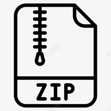 Zip文件扩展名2大纲图标图标