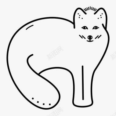 极地动物北极动物北极狐图标图标