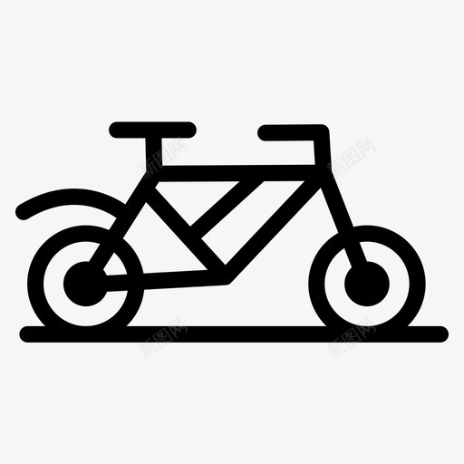 自行车健身房健康图标svg_新图网 https://ixintu.com 健康 健身房 医疗保健加粗线条集233 自行车