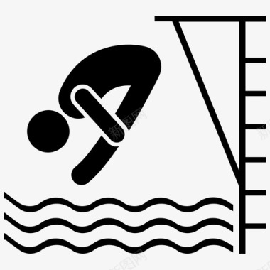 反向潜水体育锻炼游泳图标图标