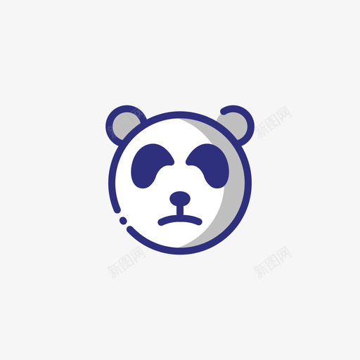 熊猫动物头7线形颜色图标svg_新图网 https://ixintu.com 动物 熊猫 线形 颜色