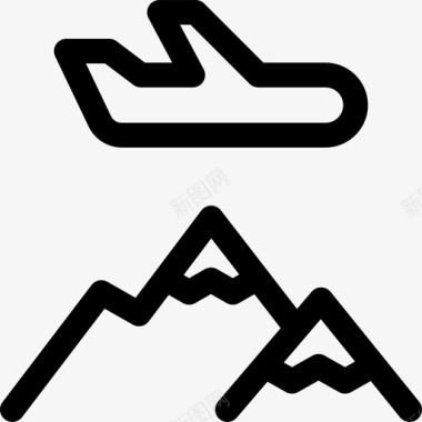 山地冬季旅行16直线图标图标