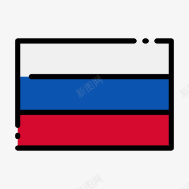 俄罗斯国旗1线颜色图标图标