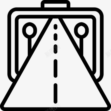 公路公路旅行7直线图标图标
