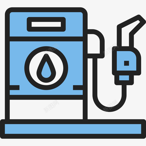 加油站能源48蓝色图标svg_新图网 https://ixintu.com 加油站 能源48 蓝色