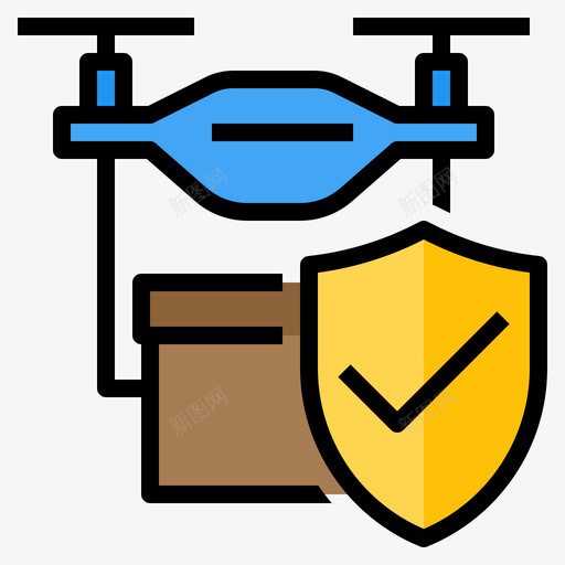 无人机保险89线性颜色图标svg_新图网 https://ixintu.com 保险 无人机 线性 颜色