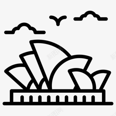 悉尼歌剧院澳大利亚地标澳大利亚纪念碑图标图标