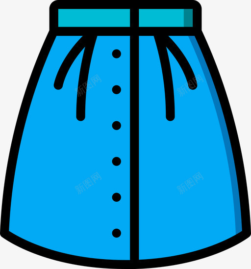 裙子时装和服装1线性颜色图标svg_新图网 https://ixintu.com 时装 服装 线性 裙子 颜色