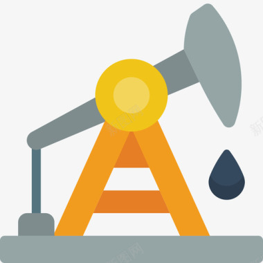 石油和天然气钻机5平头图标图标