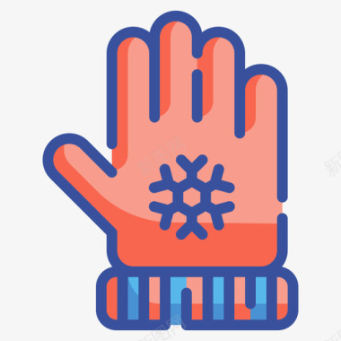 手套冬季97线性颜色图标图标