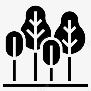 森林生态生长植物图标图标