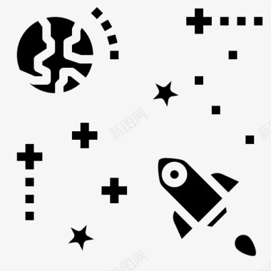 火箭太空和银河3号加油图标图标