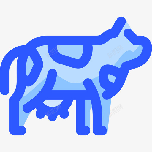 牛野生动物8蓝色图标svg_新图网 https://ixintu.com 牛 蓝色 野生动物8