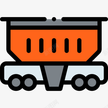 货车车辆和运输工具1线性颜色图标图标