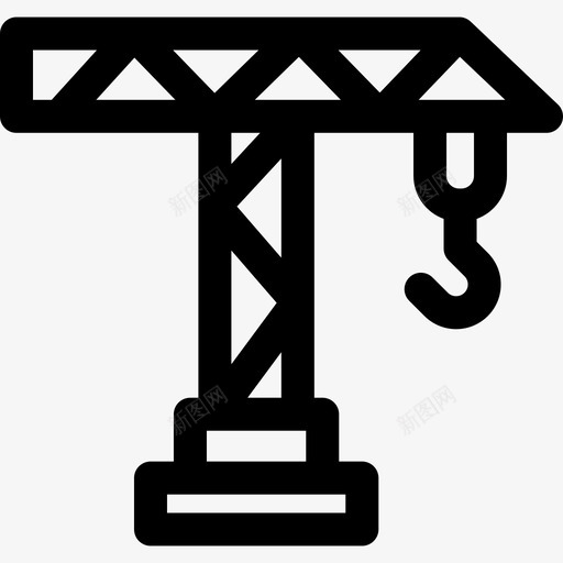 起重机建筑40直线型图标svg_新图网 https://ixintu.com 建筑 直线 线型 起重机