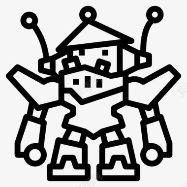 机器人儿童玩具3直线型图标图标