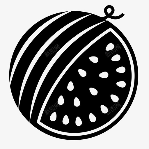 西瓜浆果减肥食品图标svg_新图网 https://ixintu.com 减肥 固体 新鲜 水果 浆果 西瓜 食品