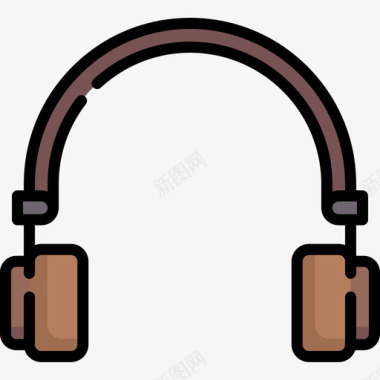 耳机摇滚乐25线性颜色图标图标