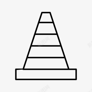 交通锥锥交通字形图标图标